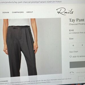 New Rails Tay charcoal pinstripe menswear style pants